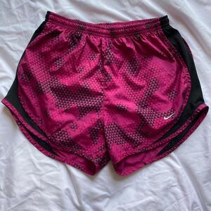 Nike Women's Pink and Black Dri Fit Running Shorts